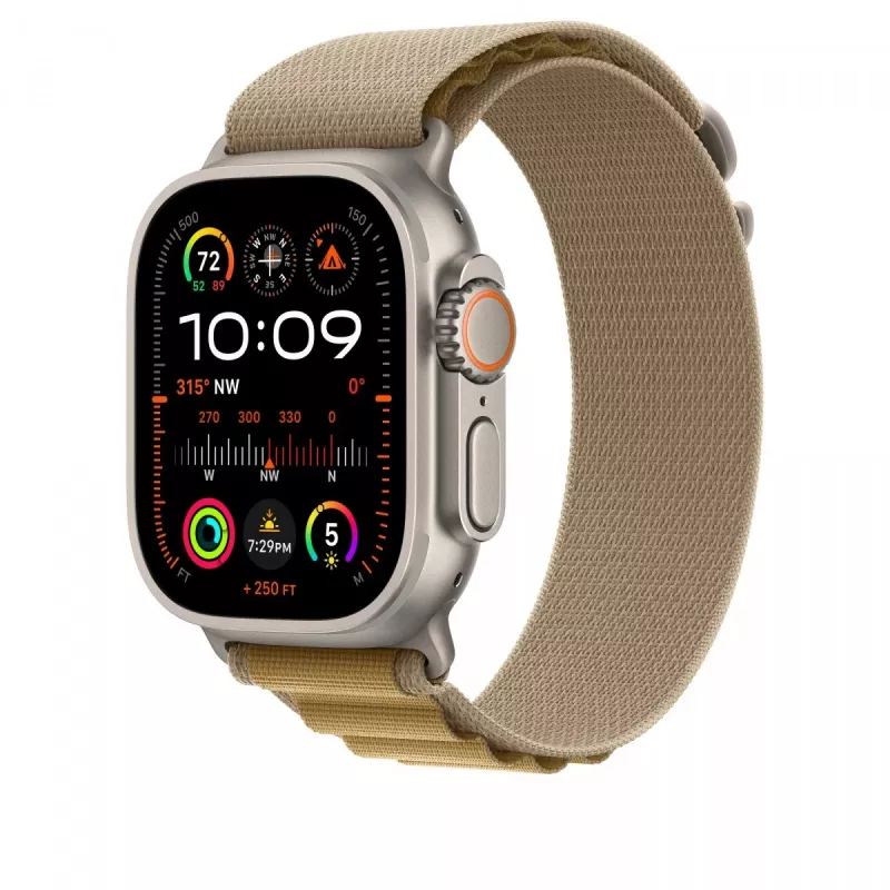 Remienok Apple 49mm Tan Alpine Loop Large Natural Titanium Finish
