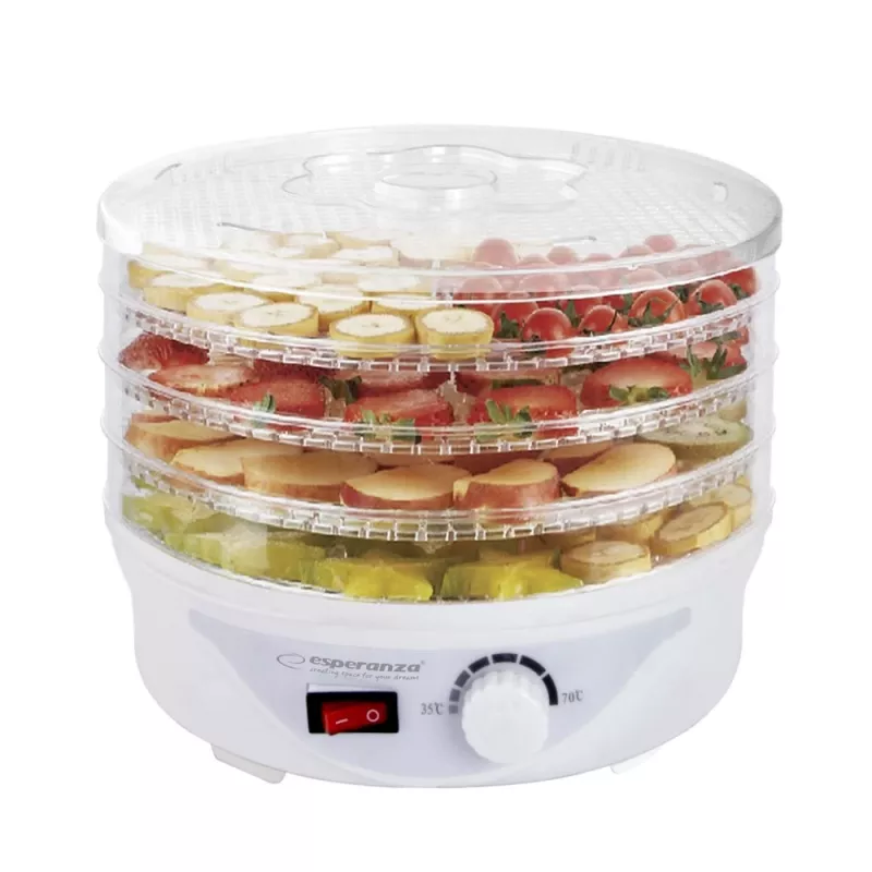 Esperanza EKD003 sušička potravín priehľadná, biela 250 W