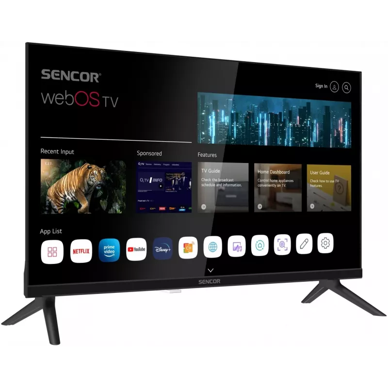 24 palcový LED Smart Display televízor SENCOR SLE 24S830MB — HD rozlíšenie, energetická trieda E
