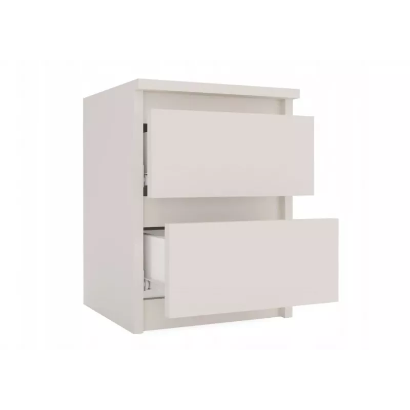 Nočný stolík top e shop MALWA M2 KASZMIR — 2 zásuvky, drevotrieska, kašmír, 300×300×400 mm