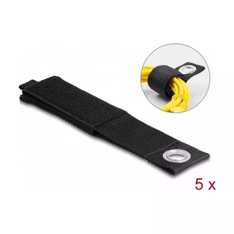 DeLOCK Heavy-Duty suchý zips 508x50mm čierny 5 ks