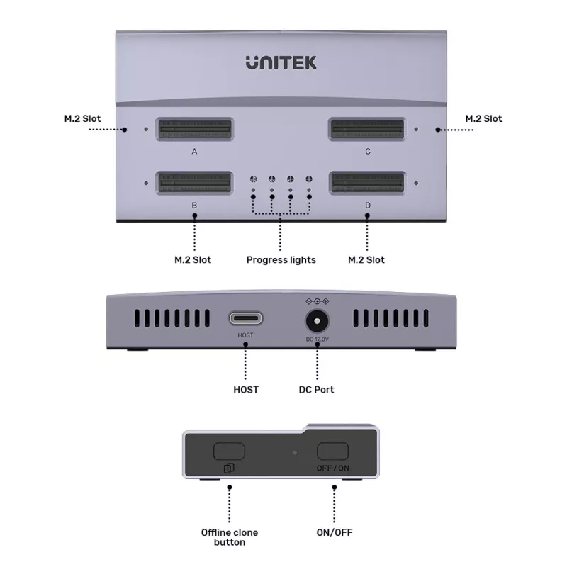 Dokovacia stanica USB4 4-násobná M.2 SSD