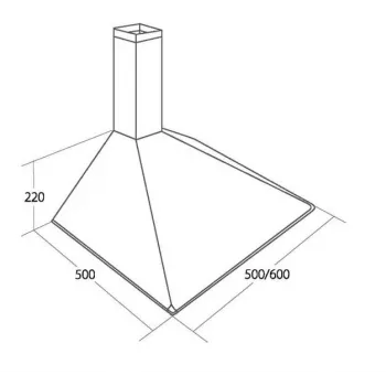 Nástenná odsávačka pár AKPO WK-5 SOFT 60 — 600×500 mm, puzdro z nehrdzavejúcej ocele, hliníkový/uhlíkový tukový filter, 156 m³/h