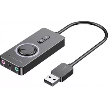 Externá USB 2.0 zvuková karta Vention CDRBF — 16-bit, 44,1–48 kHz, USB napájaná, 1 m kábel, Line-In/Line-Out