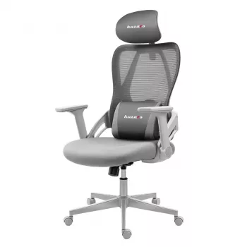 Herná stolička huzaro Combat 2.7 — ergonomická látková herná stolička, sivá, sieťovaná opierka chrbta, výškovo nastaviteľná, mechanizmus naklápania, 120 kg max.
