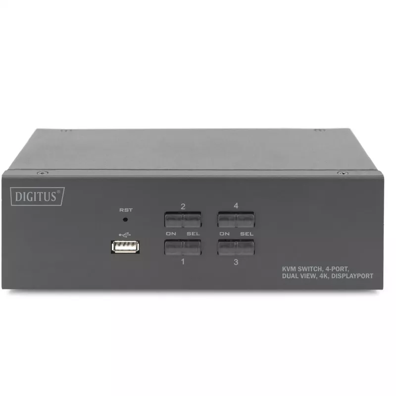DIGITUS KVM Switch, 4 porty, Dual Display, 4K, DisplayPort®