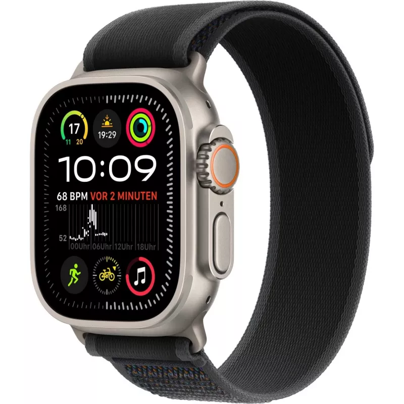 Remienok Apple 49mm čierny Trail Loop M/L Natural Titanium Finish