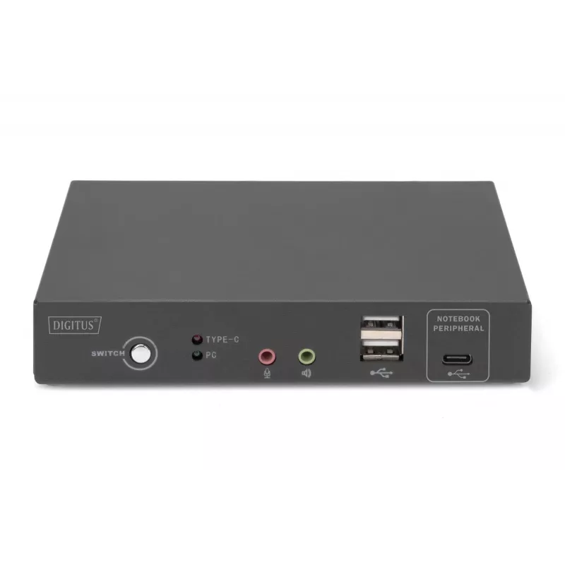 DIGITUS DS-12901 - KVM/audio/USB switch - 4K 30 Hz, USB-C/USB/HDMI vstup, HDMI výstup, sieť