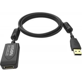USB kábel USB 2.0 Vision TC 5MUSBEXT+/BL čierny 5 m