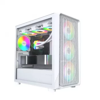 PC skriňa Montech X5M (W) Micro Tower, biela — Micro-ATX/Mini-ITX, podporuje ATX napájacie zdroje, 3x120 mm vpredu, 1x120 mm vzadu, 2x 3,5