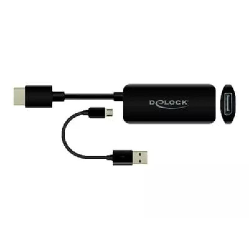 Adaptér HDMI-A konektor samec na DisplayPort konektor samica 4K 60 Hz DeLOCK 63206