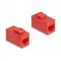 Keystone modul DELOCK 90641, ploché prevedenie, RJ-45 konektor samica, červený