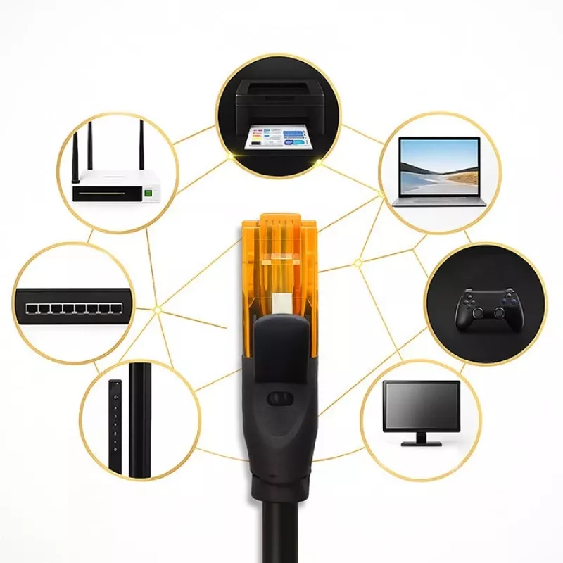 Ethernetový patch kábel QOLTEC CAT6, 2×RJ45, 20 m, čierny
