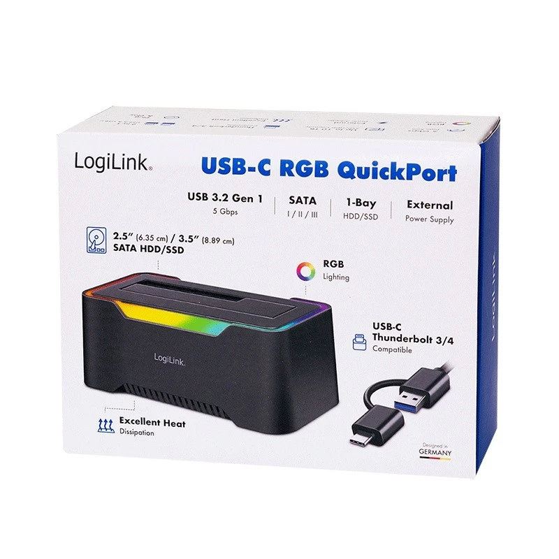 LogiLink HDD dokovacia stanica LogiLink Quickport USB 3.2 1-port pre 2,5/3,5 SATA (QP0035)