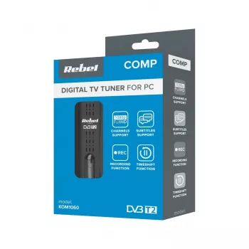 Digitálny TV tuner Rebel Comp KOM1060 — prijímač DVB-T2 HEVC