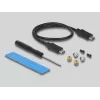 Puzdro na SSD DeLOCK externé USB Type-C combo puzdro pre M.2 NVMe PCIe alebo SATA SSD