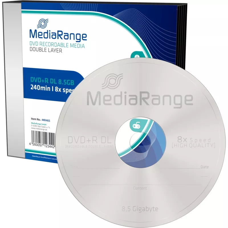 DVD+R DL MediaRange MR465 8,5 GB 5 ks