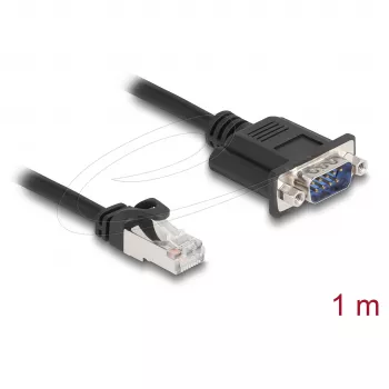 DeLOCK 64351 kábel CAN Bus konektor RJ45 na konektor D-Sub 9-pin, Cat.5e STP, 1 m, čierny