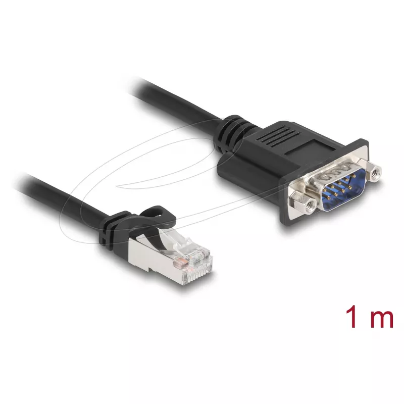 DeLOCK 64351 kábel CAN Bus konektor RJ45 na konektor D-Sub 9-pin, Cat.5e STP, 1 m, čierny