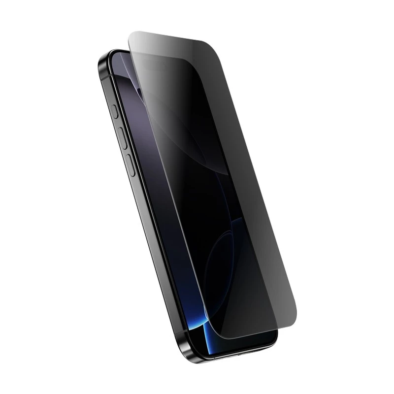Tvrdené sklo proti videniu Crong pre iPhone 16 Pro — neoslňuje, odolné proti poškriabaniu