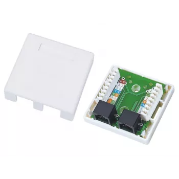 Káblový spoj Alantec GN002 2×RJ45 zásuvka–zásuvka biela priama plast