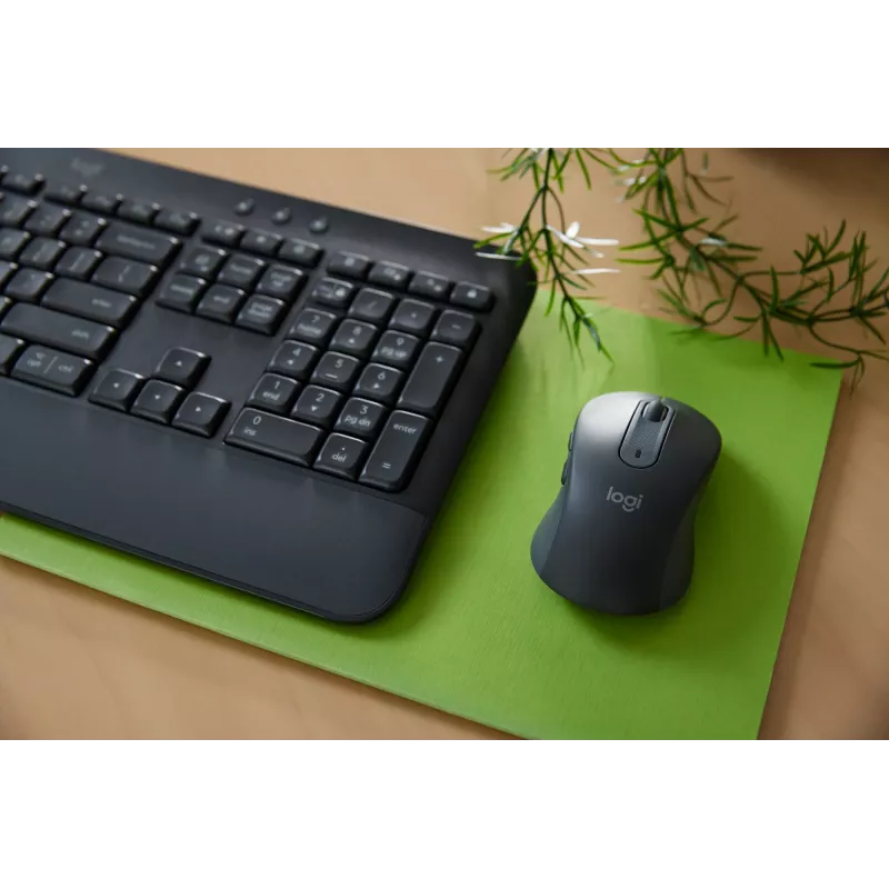 Logitech Signature MK650 for Business – súprava klávesnica a myš – bezdrôtová – 2,4 GHz, Bluetooth LE – QWERTY – španielska – grafitová