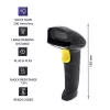 Qoltec 50853 ručná laserová čítačka čiarových kódov 1D/2D, drôtová USB, kábel 1,65 m, 97x65x167 mm, 105 g, čierna