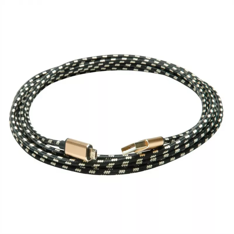 ROLINE 11.02.8819 USB kábel 0,8 m USB 2.0 USB C Micro-USB B čierny - zlatý (11.02.8819)