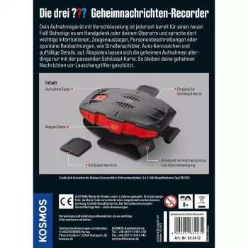 Die drei Geheimnachrichten-Recorder, detektívne sady