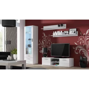 Cama TV stojan SOHO 140 biela/biela lesklá