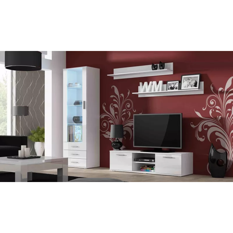 Cama TV stojan SOHO 140 biely/biely lesklý