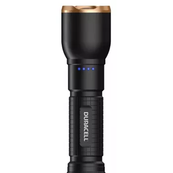 Baterka Duracell DF2500R — čierna, nabíjateľná ručná lampa