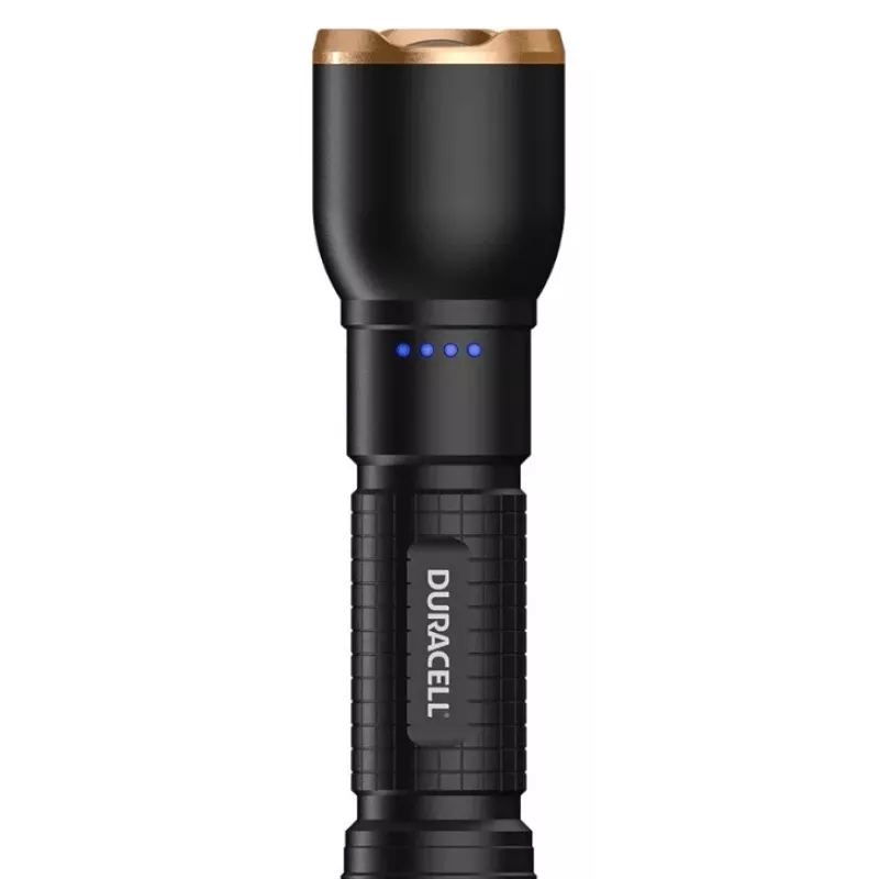Baterka Duracell DF2500R — čierna, nabíjateľná ručná lampa