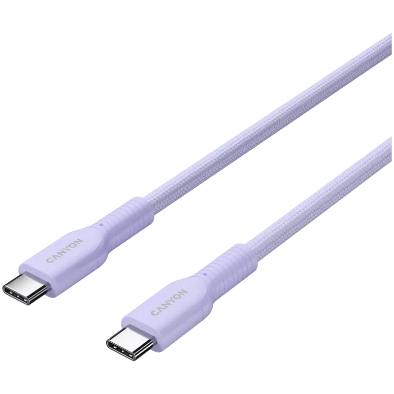 CANYON kábel OnWire 60CL C-C 60W COLOR pletený 1m fialový