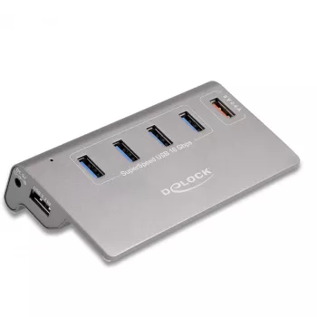 DeLOCK USB hub 10 Gbit/s 4 porty Type-A 1 port rýchleho nabíjania