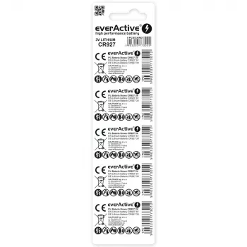 Lítium gombíková batéria everActive CR927 3V, 30 mAh, gombíková batéria, výška 2,7 mm — balenie 5 ks