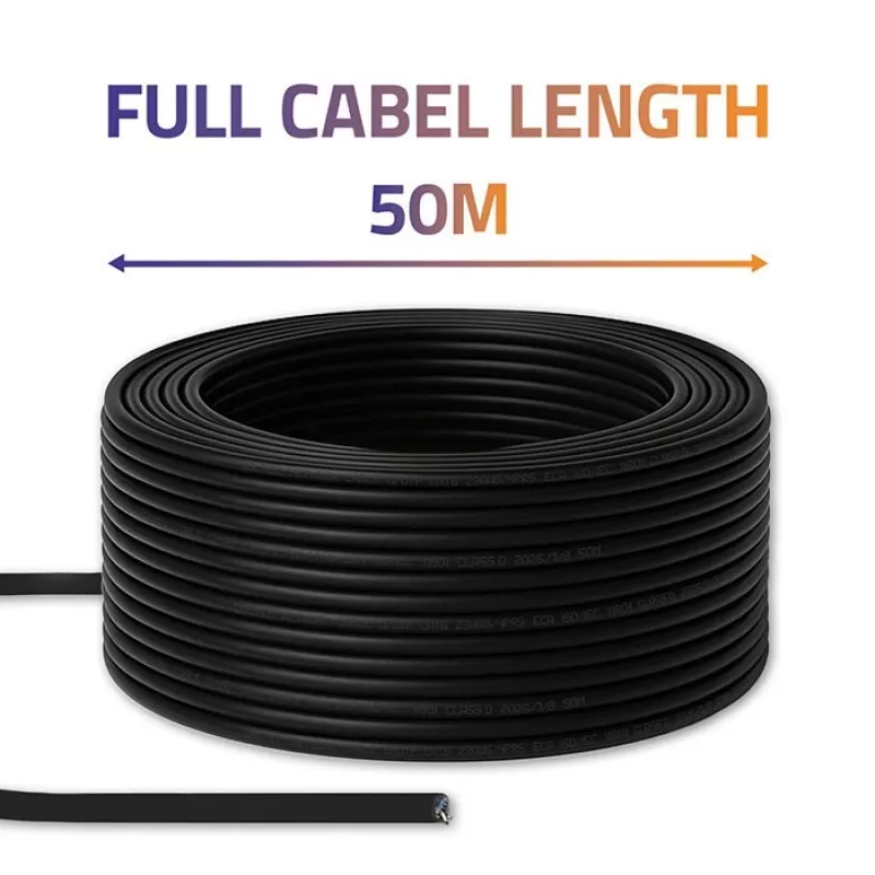 Ethernetový patch kábel QOLTEC CAT6 UTP, 50 m, čierny