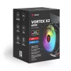 CPU vzduchový chladič SAVIO SAVGCOVORTEXX2ARGB s 4 heatpipes, 120-mm-ARGB ventilátor, čierny