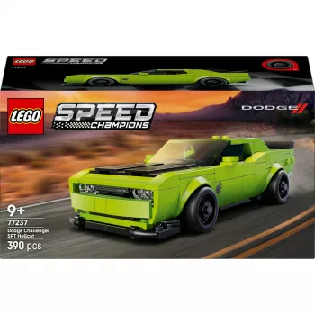 Stavebné hračkárske auto LEGO Speed Champions Dodge Challenger SRT Hellcat 77237 — 390 dielov, 1 minifigúrka, odporúčaný vek 9+