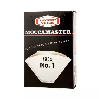 Jednorazový papierový kávový filter MOCCAMASTER veľkosť šálky 1 — 80 kusov, biela