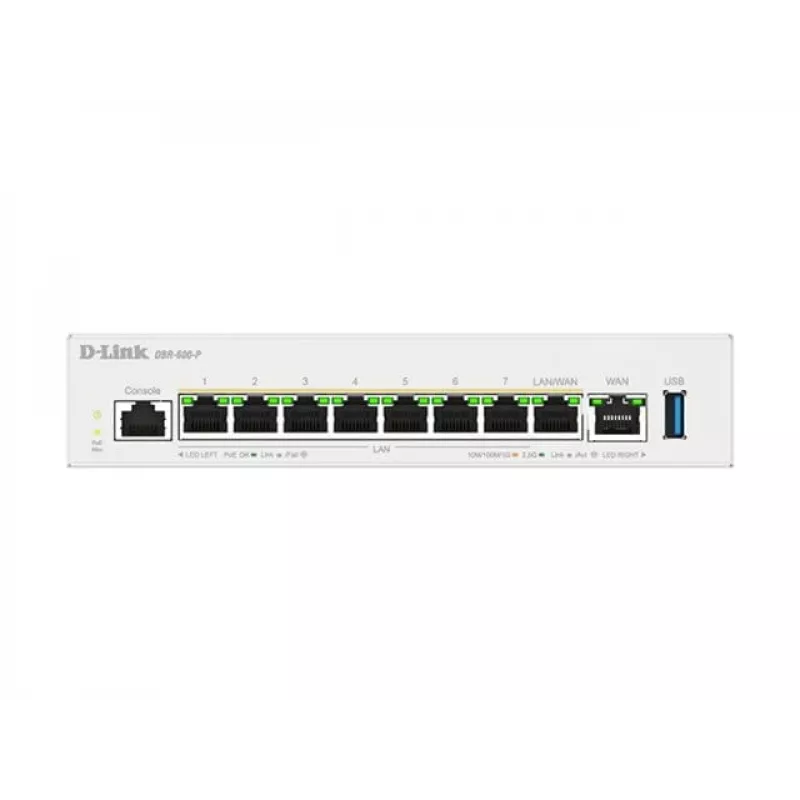 D-Link DBR-600-P/B business PoE router, Ethernet WAN, 2,5 Gigabit Ethernet, biely
