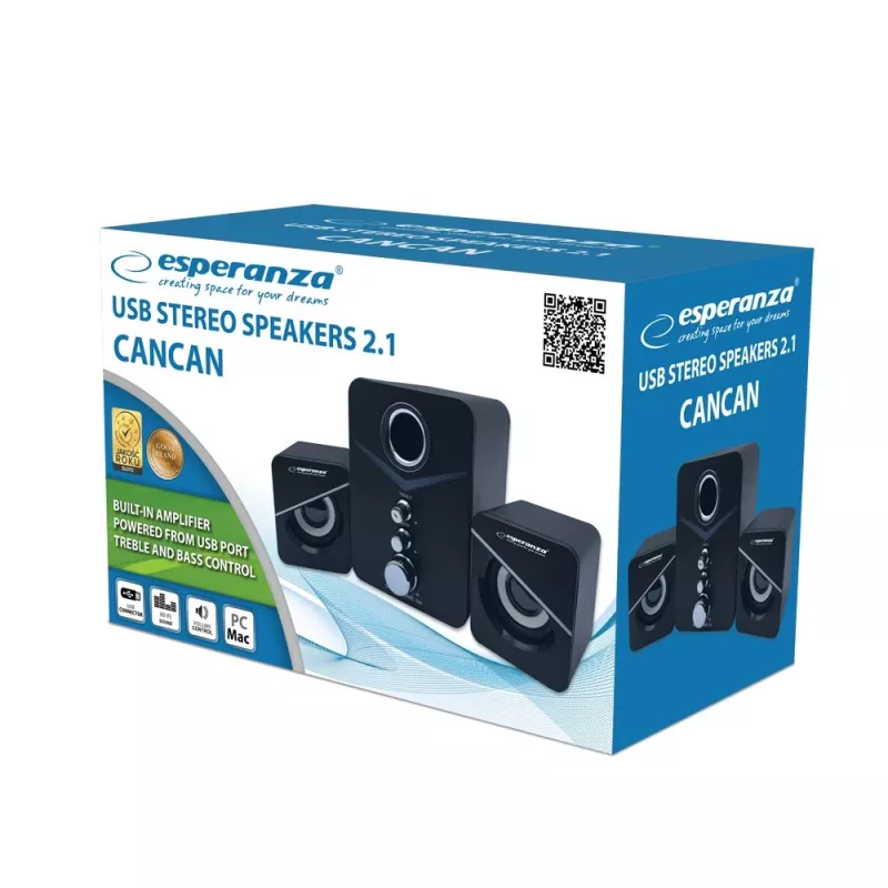 Esperanza EP153 USB 2.1 reproduktorová sada 6 W čierna