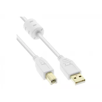 Microconnect USBAB2WF USB kábel USB 2.0 2 m USB A USB B biely