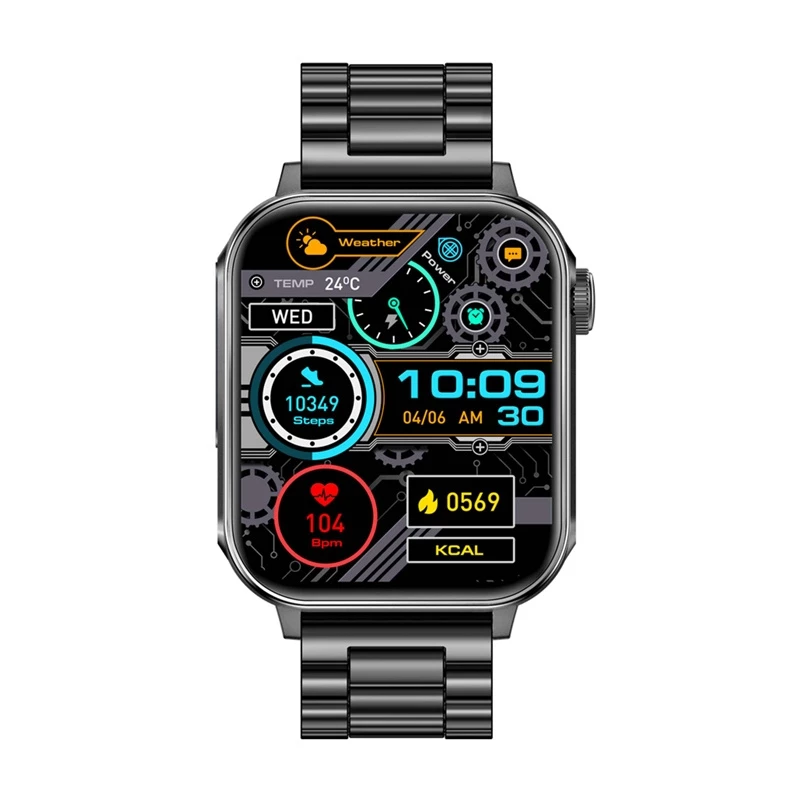 Smartwatch Colmi P80 oceľ čierna s Bluetooth a meračom tepu