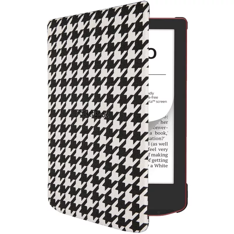 Folio puzdro pre 6-palcovú čítačku e-kníh PocketBook Shell — čierne/biele, 112 × 160 × 12,5 mm
