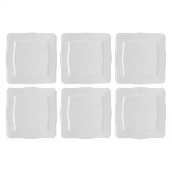 Štvorcový jedálenský tanier LA PORCELLANA BIANCA Florentina White 26,5 cm — balenie 6 ks