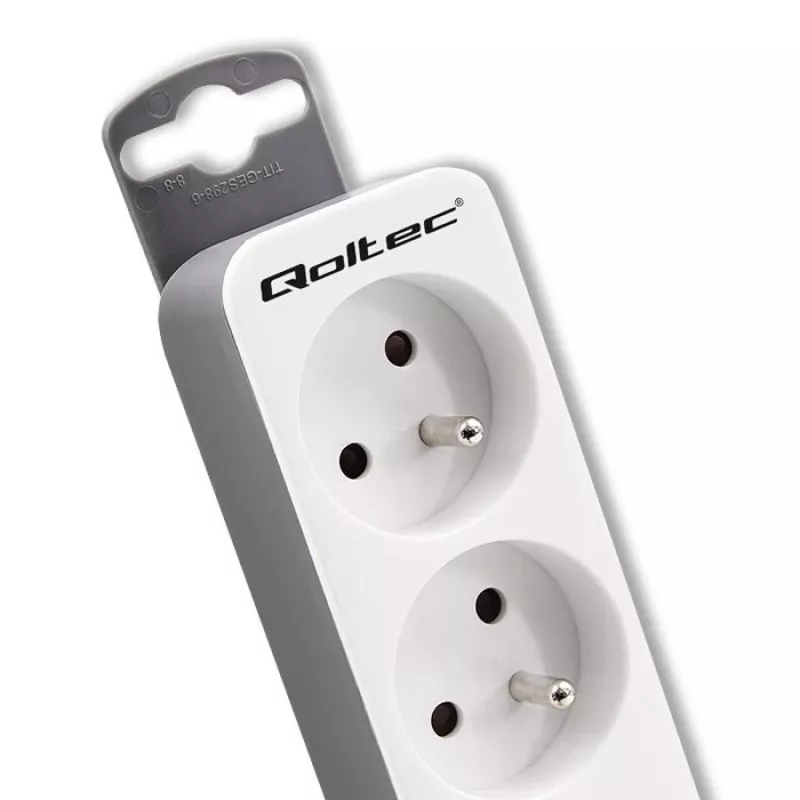 Predlžovací kábel Qoltec 50288 1,8 m 4 AC zásuvky interiér biely
