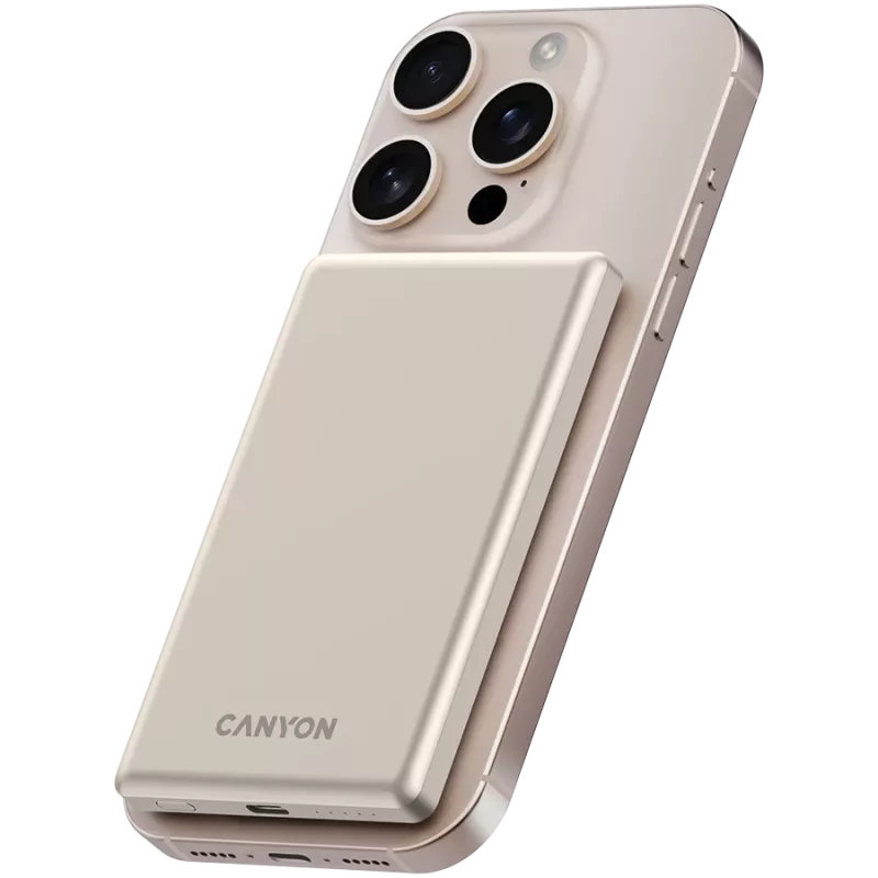 Canyon OnPower 505 - powerbanka - 5 000 mAh - vstup USB-C - výstup USB-C PD 20W + Wireless Magnet 1