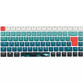 Klávesnica Sharkoon SKILLER SGK50 S3 Design Bundle D1 sivo-zelená červená — káblová herná klávesnica, kompaktný layout