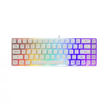 Klávesnica White Shark RONIN biela USB QWERTY 68 klávesov LED